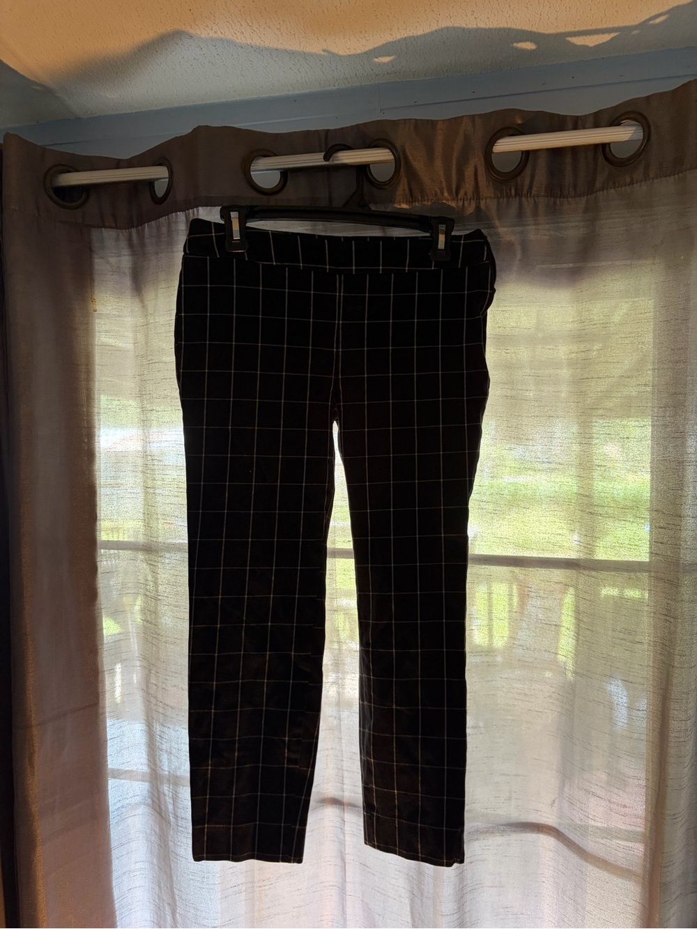 Talbots Black Windowpane Ankle Pants
